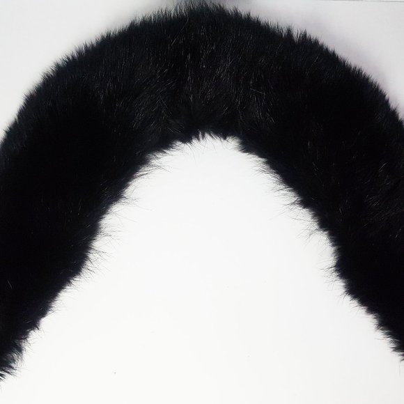 Vintage Black Mink Collar, Black Mink Fur Scarf, Black Real Fur Collar - Picture 1 of 10